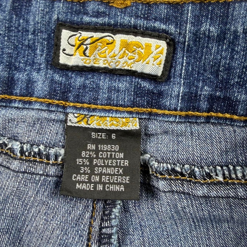 Y2K Krush Low Rise Rhinestone Bootcut Jeans — Size 6 - Picture 3 of 6